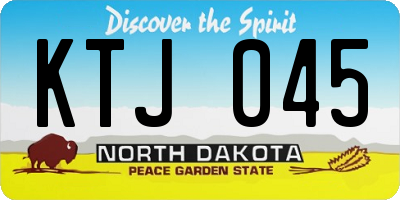ND license plate KTJ045