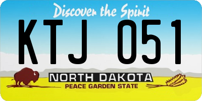 ND license plate KTJ051