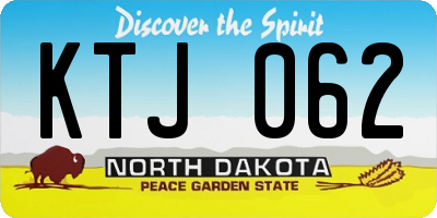 ND license plate KTJ062