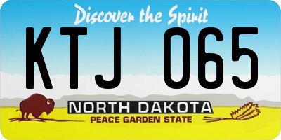 ND license plate KTJ065