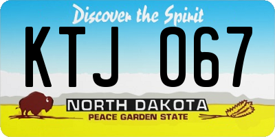 ND license plate KTJ067