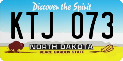 ND license plate KTJ073