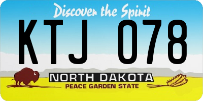 ND license plate KTJ078
