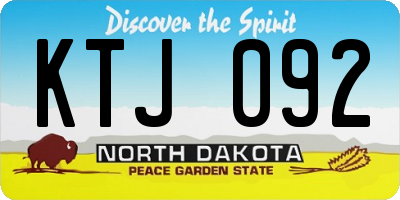 ND license plate KTJ092