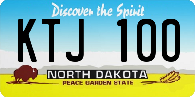 ND license plate KTJ100