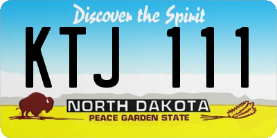 ND license plate KTJ111