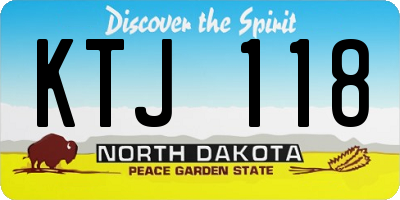 ND license plate KTJ118