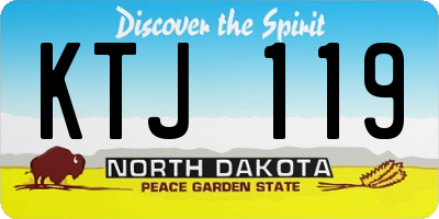 ND license plate KTJ119