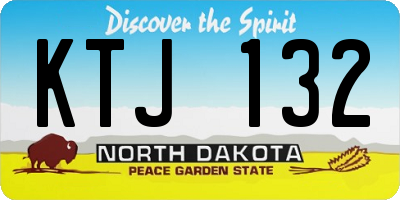 ND license plate KTJ132