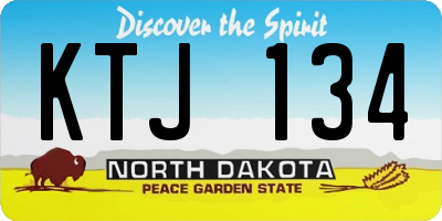 ND license plate KTJ134