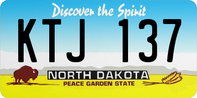 ND license plate KTJ137