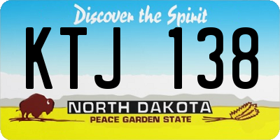 ND license plate KTJ138