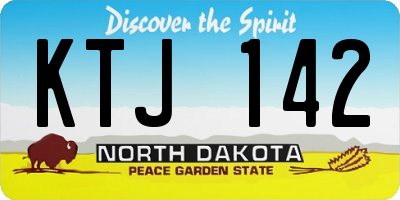 ND license plate KTJ142