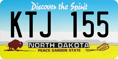 ND license plate KTJ155