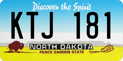 ND license plate KTJ181