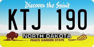 ND license plate KTJ190