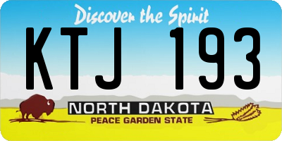 ND license plate KTJ193