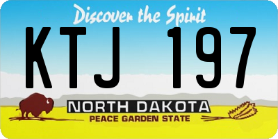 ND license plate KTJ197