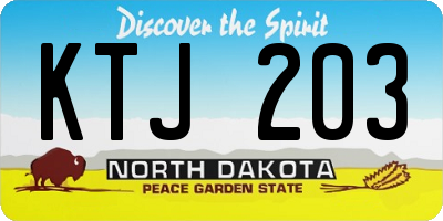 ND license plate KTJ203