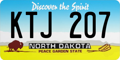 ND license plate KTJ207