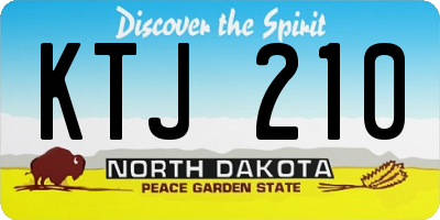 ND license plate KTJ210