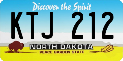 ND license plate KTJ212