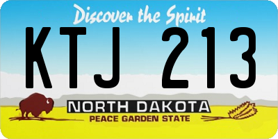 ND license plate KTJ213