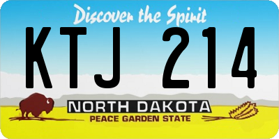 ND license plate KTJ214