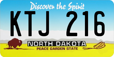 ND license plate KTJ216