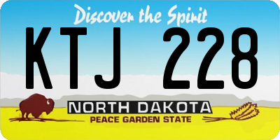 ND license plate KTJ228