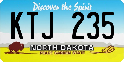 ND license plate KTJ235