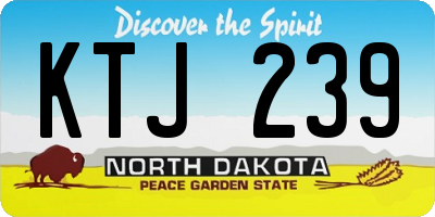 ND license plate KTJ239