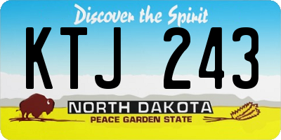 ND license plate KTJ243