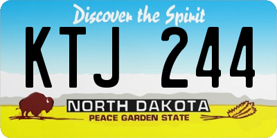 ND license plate KTJ244