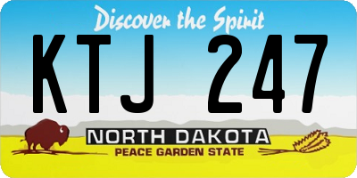 ND license plate KTJ247