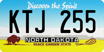 ND license plate KTJ255