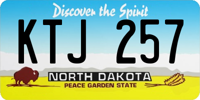ND license plate KTJ257