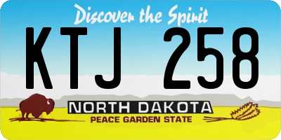 ND license plate KTJ258