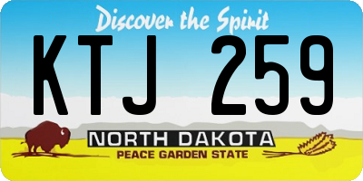 ND license plate KTJ259