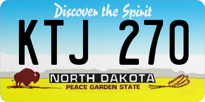 ND license plate KTJ270