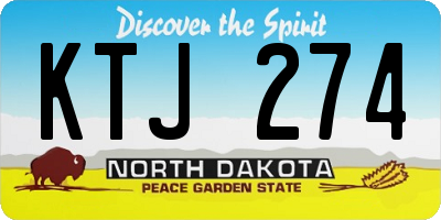 ND license plate KTJ274