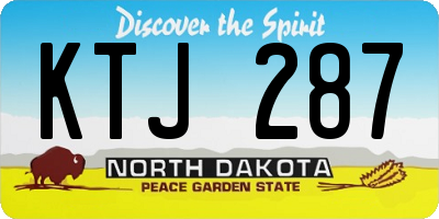 ND license plate KTJ287