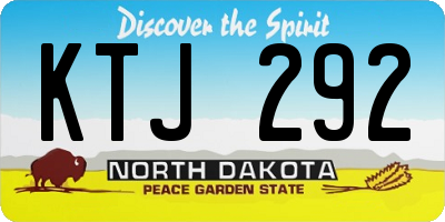 ND license plate KTJ292