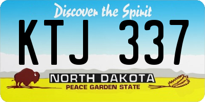 ND license plate KTJ337