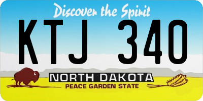 ND license plate KTJ340
