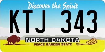 ND license plate KTJ343