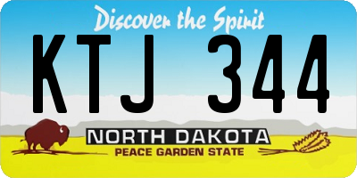 ND license plate KTJ344