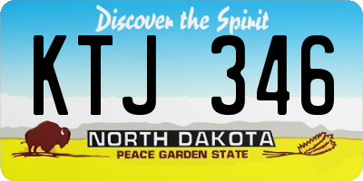 ND license plate KTJ346