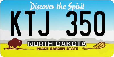 ND license plate KTJ350