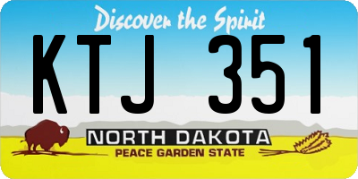 ND license plate KTJ351